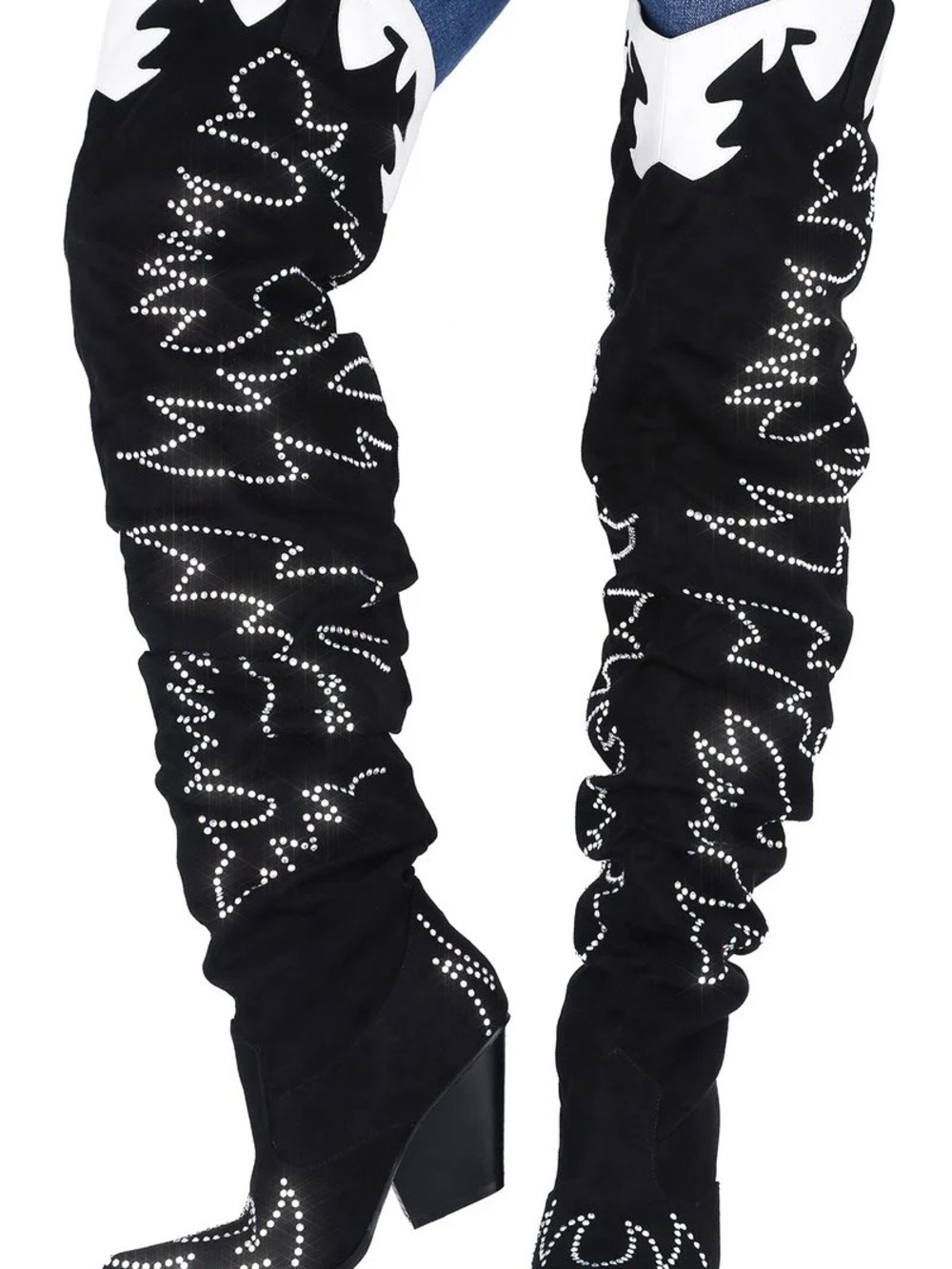 Cape Robbin Kelsey 21 velvet thigh high Rhinestone Western Boots